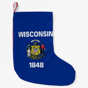 Petite Chaussette De Noël Bas de Noël avec le drapeau du Wisconsin