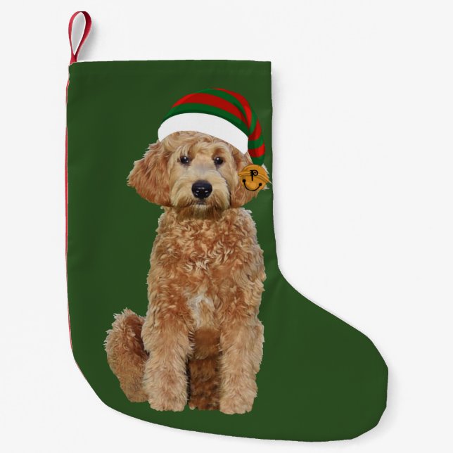 Petite Chaussette De Noël Bas de Noël avec le griffonnage d'or (Devant)