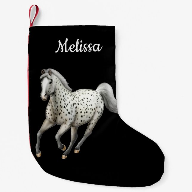 Petite Chaussette De Noël Bas de Noël de cheval d'Appaloosa de léopard (Devant)