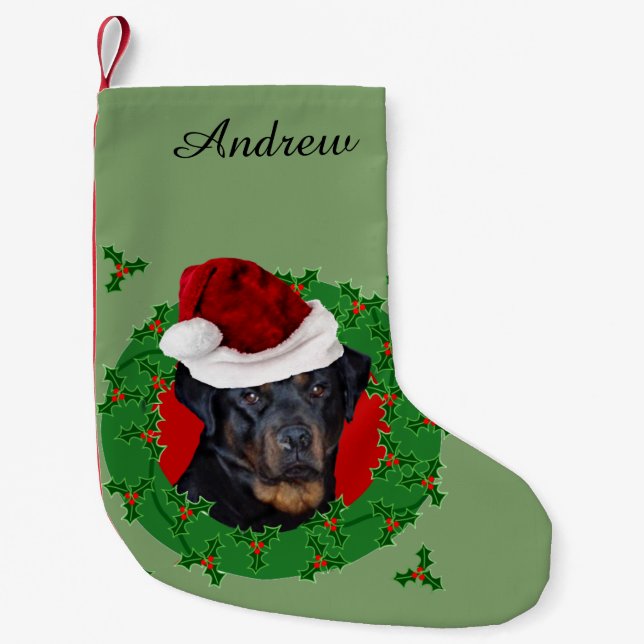 Petite Chaussette De Noël Bas de Noël de chien de rottweiler (Devant)
