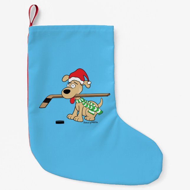 Petite Chaussette De Noël Bas de Noël de chien d'hockey (Devant)