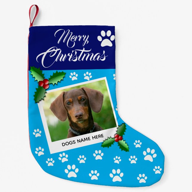 Petite Chaussette De Noël Bas de Noël de chien personnalisés (Devant)