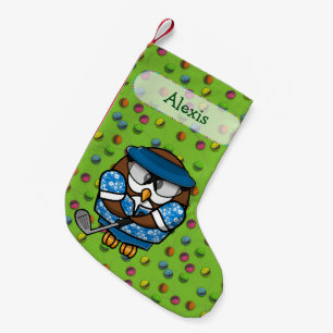 Petite Chaussette De Noël bas de Noël de hibou de golfeur