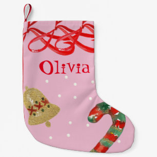 Petite Chaussette De Noël Bas de Noël de ruban du pays des merveilles