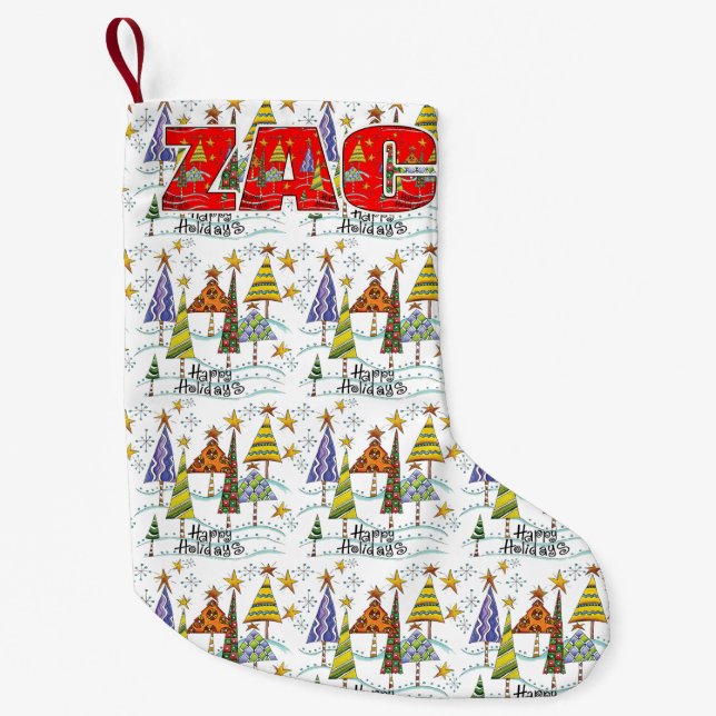 Petite Chaussette De Noël Bas de Noël de vacances d'hiver de Zac (Devant)