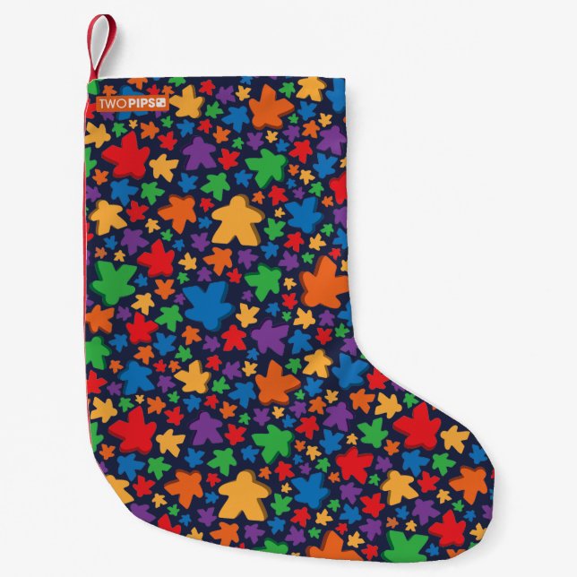 Petite Chaussette De Noël Bas de Noël d'impression de Meeple (Devant)