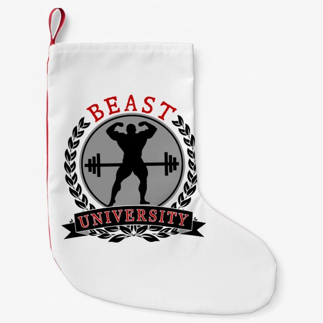 Petite Chaussette De Noël Bas de Noël d'université de bête de culturisme (Devant)