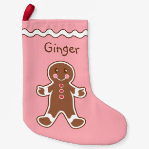 Petite Chaussette De Noël Bas de Noël en pain d'épices rose
