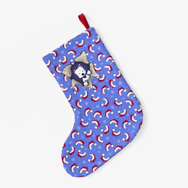 Petite Chaussette De Noël Bas de Noël Santa Westie BLAST (Dos (Accrochage))