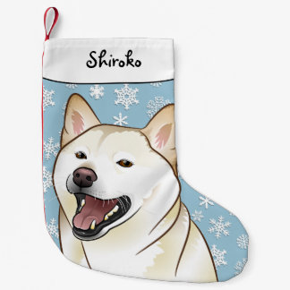Petite Chaussette De Noël Bas de Shiba Inu de crème de Joyeux Noël