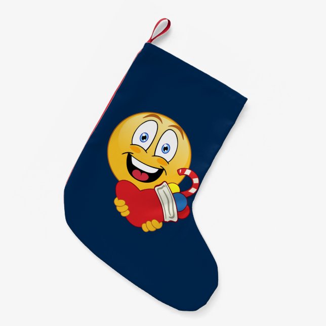Petite Chaussette De Noël Bas d'Emoji de Noël (Devant (Accrochage))