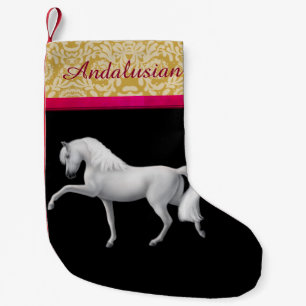 Petite Chaussette De Noël Bas espagnol andalou blanc de Noël de cheval