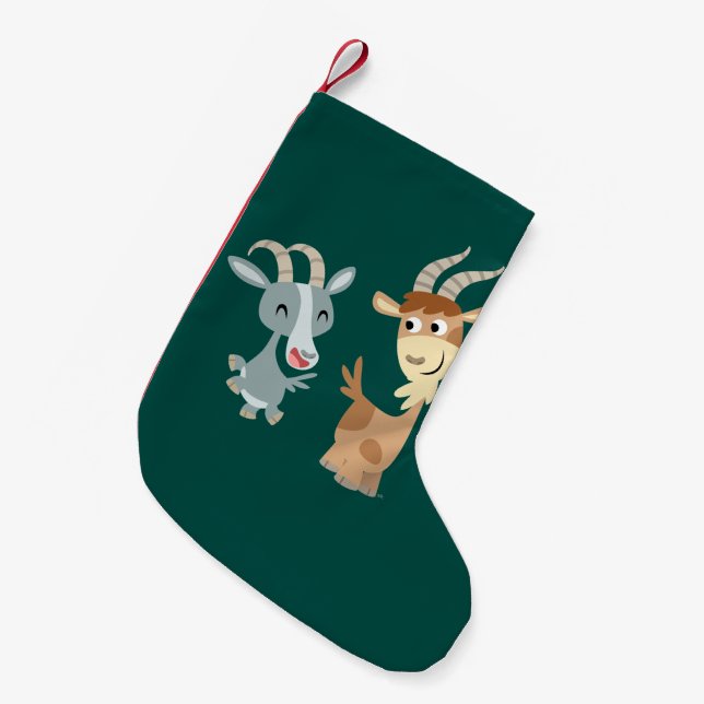 Petite Chaussette De Noël Bas heureux mignon de Noël de deux chèvres de (Devant (Accrochage))