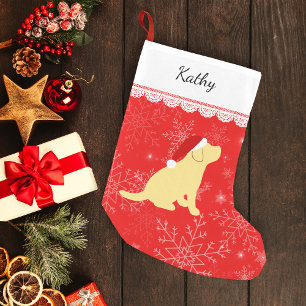 Petite Chaussette De Noël Bas jaune de chiot de Labrador de Noël