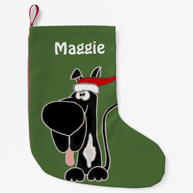 Petite Chaussette De Noël Bas noir de Noël de great dane (Devant)