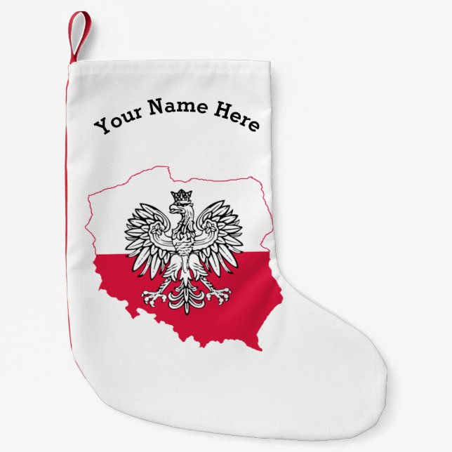 Petite Chaussette De Noël Bas polonais de Noël de drapeau de carte (Devant)