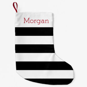 Petite Chaussette De Noël Bas rayé noir et blanc