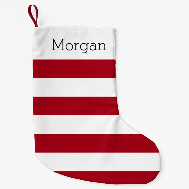 Petite Chaussette De Noël Bas rayé rouge (Devant)