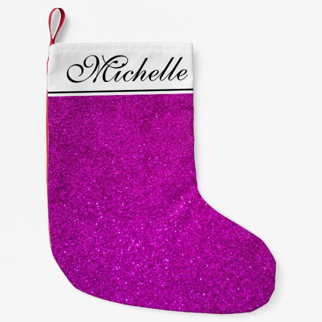 Petite Chaussette De Noël Bas roses mignons personnalisés de Noël de parties (Devant)