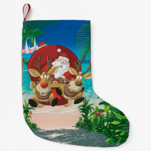Petite Chaussette De Noël bas tropical de la course folle de père Noël
