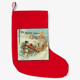 Petite Chaussette De Noël Bas vintage de Noël de père du père noël