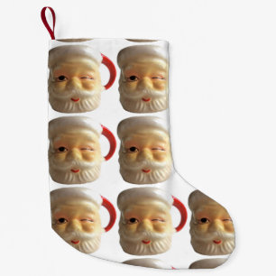 Petite Chaussette De Noël Bas vintage de Noël de tasse de Père Noël (clig