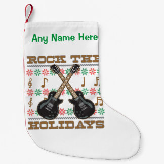 Petite Chaussette De Noël Basculez le chandail laid de Noël de guitare de