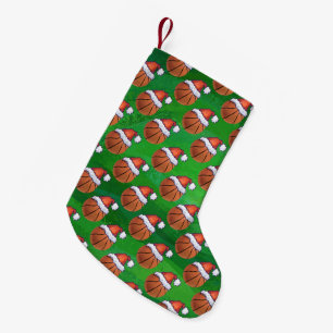 Petite Chaussette De Noël Basket-ball de Santa Hat sur Green