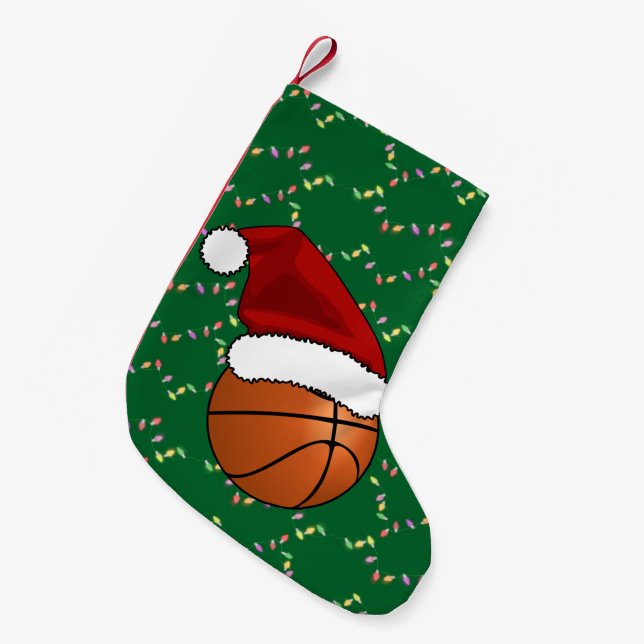 Petite Chaussette De Noël Basket-ball et cerceau de Noël (Devant (Accrochage))