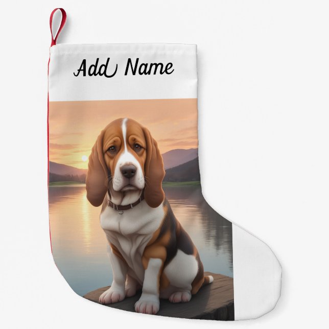 Petite Chaussette De Noël Basset Hound (Devant)