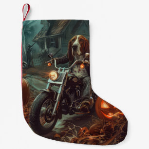 Petite Chaussette De Noël Basset Hound équitation moto Halloween effrayant
