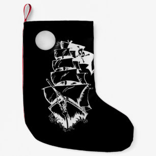 Petite Chaussette De Noël Bateau pirate en haute mer