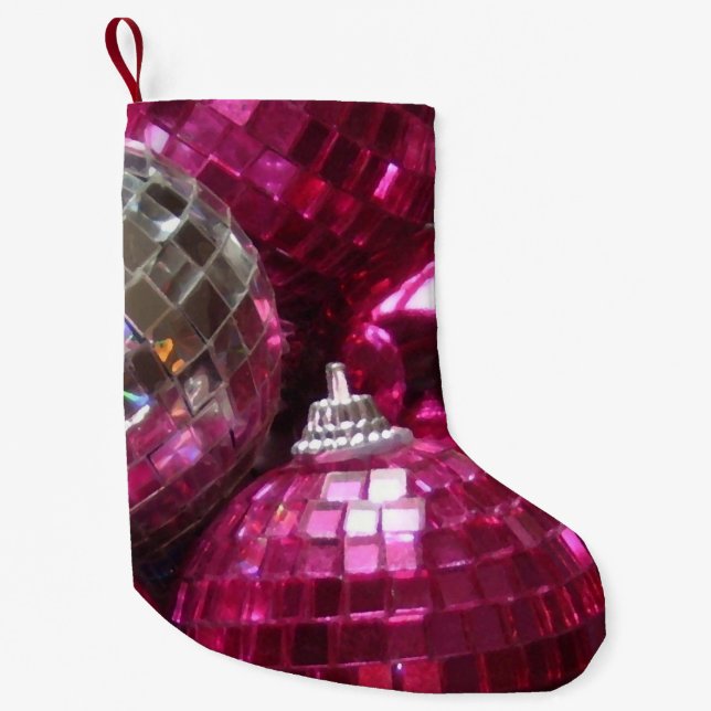 Petite Chaussette De Noël Baubles roses bas (Devant)