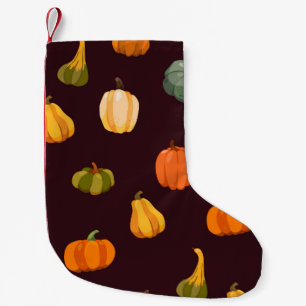 Petite Chaussette De Noël Beau arrière - plan d'automne avec des citrouille