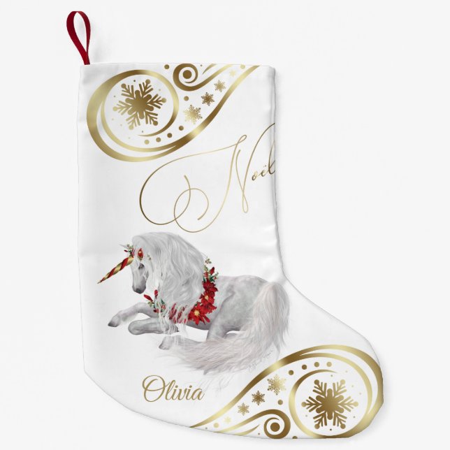 Petite Chaussette De Noël Beau Imaginaire Noël Unicorne Petit Noël (Devant)