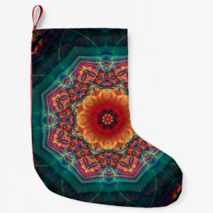 Petite Chaussette De Noël Beau kaléidoscope à fleurs multicolores motif