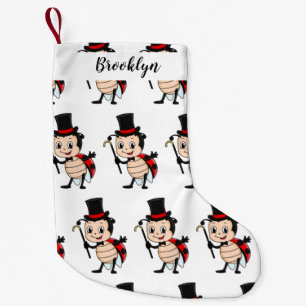Petite Chaussette De Noël Bébé mignon avec chapeau et dessin animé de cravat