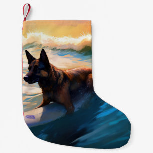 Petite Chaussette De Noël Belge Shepherd Beach Surf Peinture