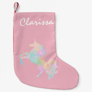 Petite Chaussette De Noël Belle et colorée licorne