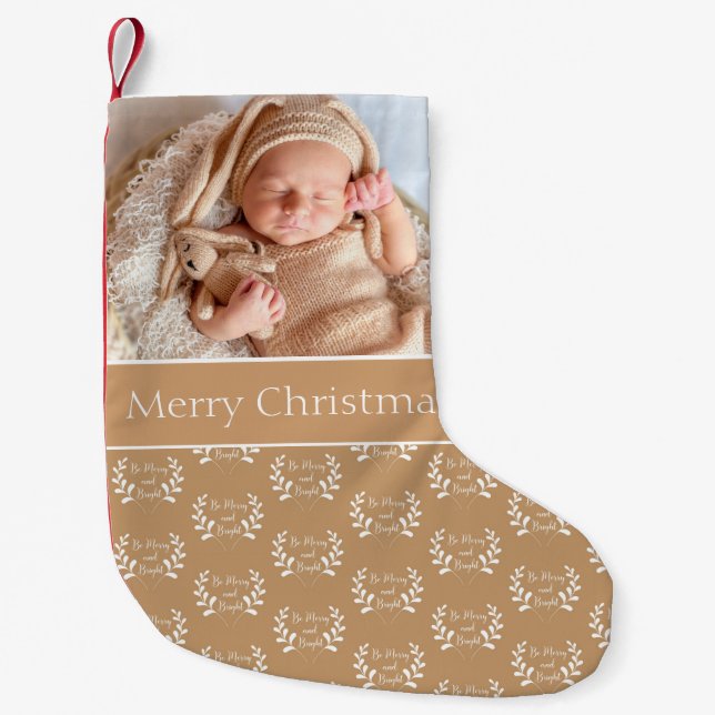Petite Chaussette De Noël Belle Personnaliser photo bébé (Devant)