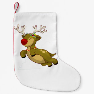 Petite Chaussette De Noël Belle Rinde De Noël Volant Avec Nuages