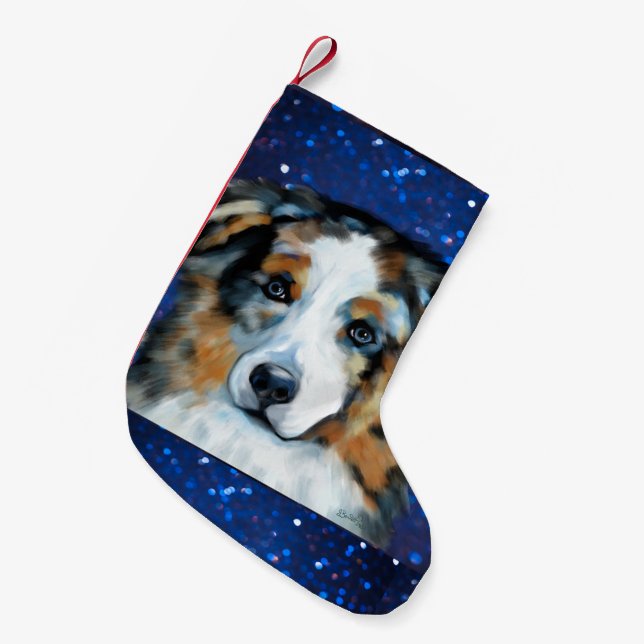 Petite Chaussette De Noël Berger australien (Devant (Accrochage))