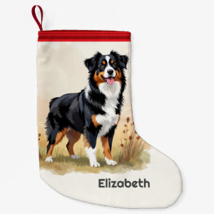 Petite Chaussette De Noël Berger australien Tricolore noir Chien australien