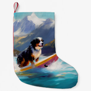 Petite Chaussette De Noël Bernese Mountain Beach Surf Paining