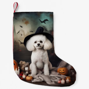Petite Chaussette De Noël Bichon Frise Citrouilles Halloween effrayant