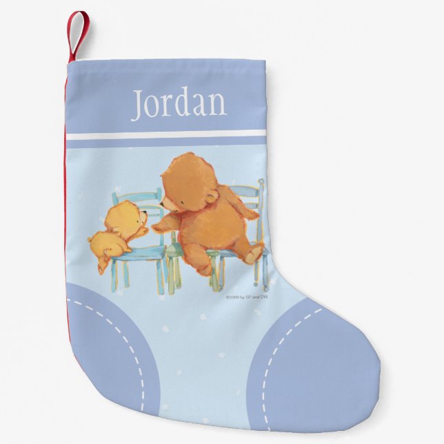 Petite Chaussette De Noël Big Ours Brown Aide Petit Ours Jaune (Devant)