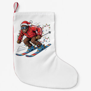 Petite Chaussette De Noël Bigfoot Sasquatch Skiing Noël 2026 Vacances