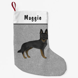 Petite Chaussette De Noël Black Bi-Color Allemand Berger Cartoon Chien Gris