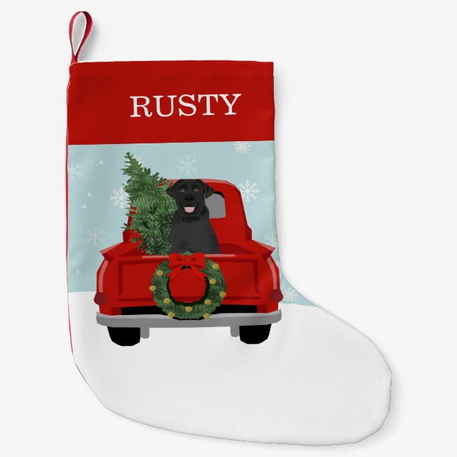 Petite Chaussette De Noël Black Labrador Christmas Dog (Devant)