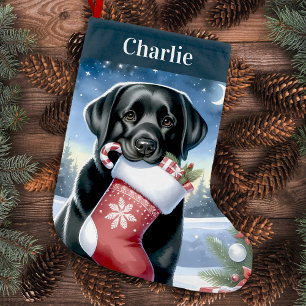 Petite Chaussette De Noël Black Labrador Christmas Stocking